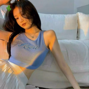 Áo Thun Nữ Croptop Cổ Tròn Ba Lỗ Angel - Ausa House