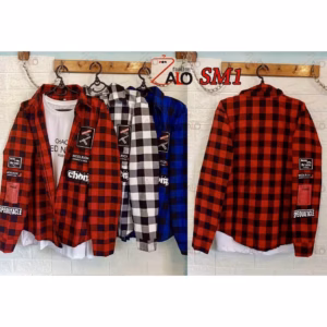 Áo Khoác Sơ Mi Nam Nữ Có Nhiều Sọc Quanh Áo Phối Phong Cách Trẻ Trung Năng Động Hình Nổi Hàng Hot Trend-Htm Fashion