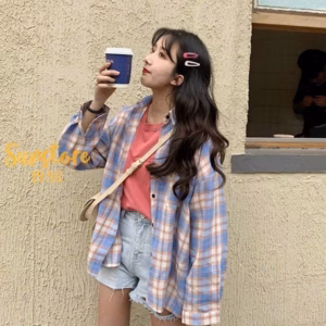 Áo Sơ Mi Nữ Dáng Áo Form Rộng Có Sọc Caro Áo Dài Tay Cực Đẹp Chất Liệu Tốt Hàng Xinh Hot Trend-Htm Fashion