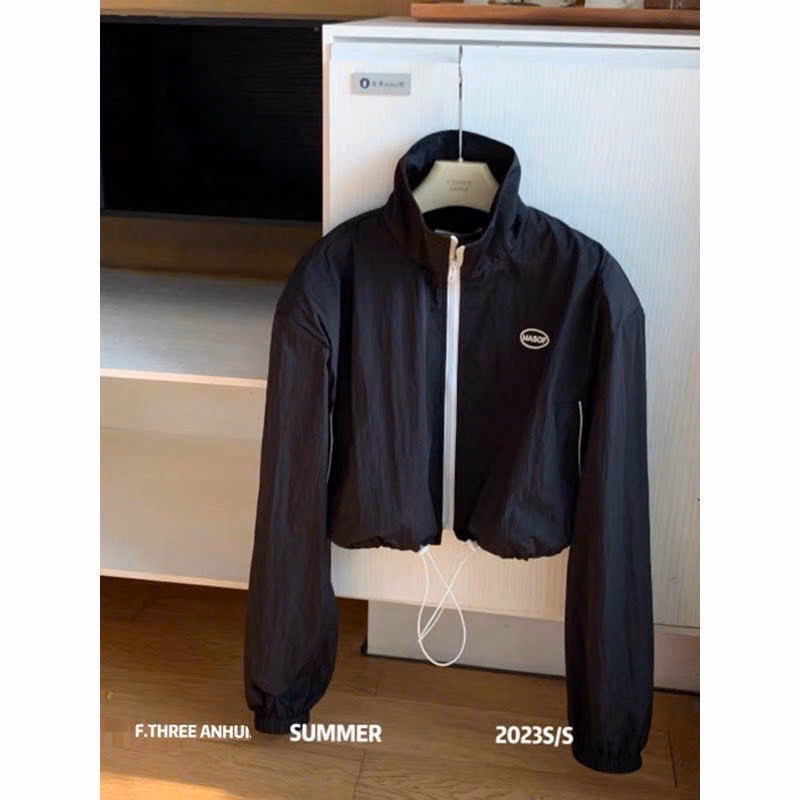 Áo Khoác Dù Nữ Phối Phong Cách Form Rộng Dáng Lửng Hàng Xinh Mặc Mát Mẻ Cổ Áo Đẹp Hot Trend-Htm Fashion - Ảnh 3