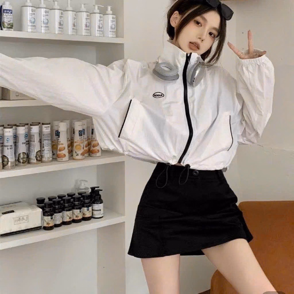 Áo Khoác Dù Nữ Phối Phong Cách Form Rộng Dáng Lửng Hàng Xinh Mặc Mát Mẻ Cổ Áo Đẹp Hot Trend-Htm Fashion - Ảnh 6