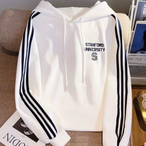 Áo Hoodie Vải Nỉ Ngoại Phối Sọc Tay Thêu Chữ S Unisex Nam Nữ Ut04 - Golden Dream