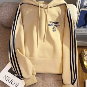 Áo Hoodie Vải Nỉ Ngoại Phối Sọc Tay Thêu Chữ S Nam Nữ Đều Mặc Được Ut10 - Phương Store