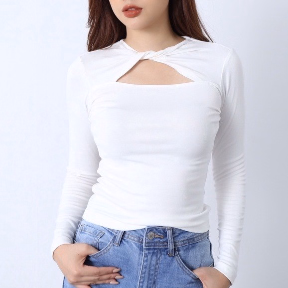 Áo Dài Tay Cổ Tròn Chất Zip Khoét Ngực Phong Cách Quyến Rũ Dành Cho Bạn Nữ Sldca209 - Diepchi Fashion - Ảnh 7