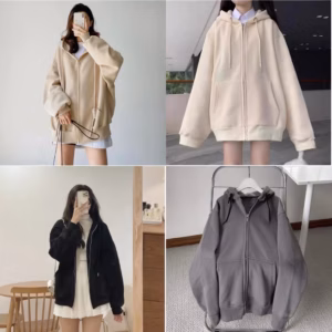 Áo Khoác Nỉ Trơn Unisex Form Rộng