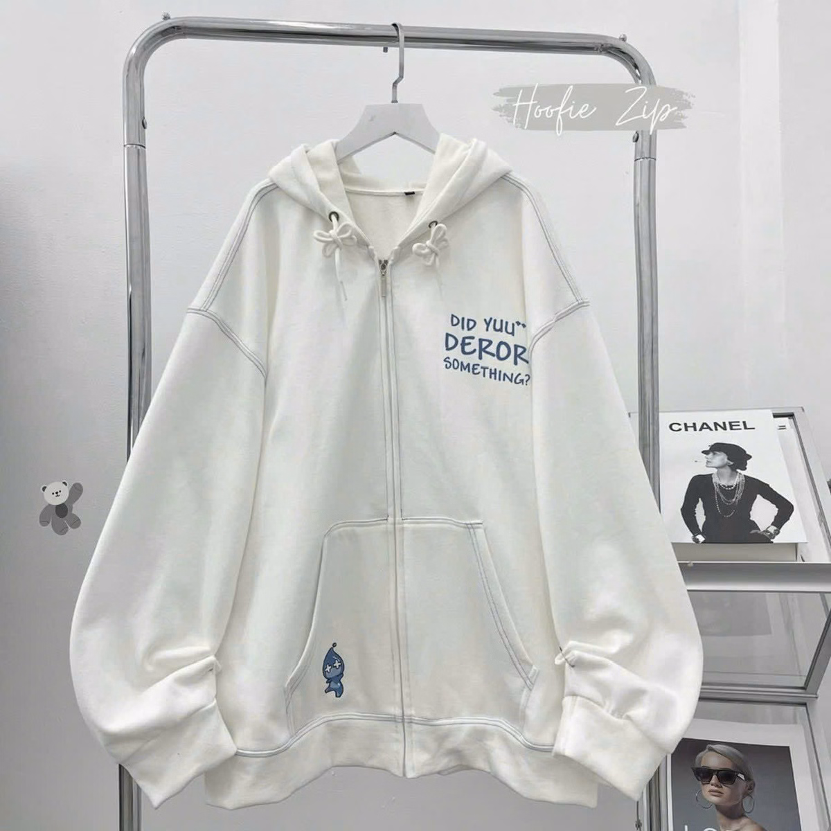 Áo Khoác Nỉ Hoodie Nam Nữ Siêu Chất Với Dáng Form Rộng Hình In Căng Nét Tay Áo Đường Nét Bao Đẹp Vải Dày Dặn Hàng Hot Trend-Htm Fashion - Ảnh 2