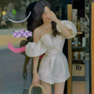 Đầm Nữ Jumpsuit Tay Phồng Cột Yếm Dây - Ausa House