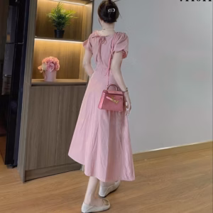 Đầm Váy Nữ Lụa Cổ Tim Tay Phồng Bt617 - Nana House