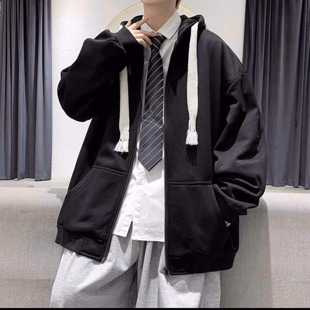 Áo Khoác Nỉ Nam Nữ Form Rộng Cánh Tay Phong Cách Hàn Quốc Chất Vải Mát Mẻ Hàng Hot Trend-Htm Fashion