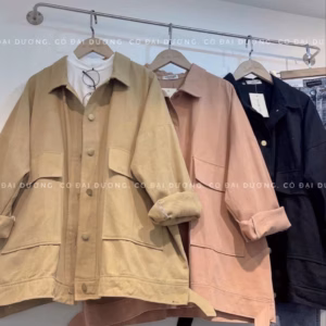 Áo Khoác Nữ Da Lộn Có 2 Lớp Chất Vải Dày Dặn Mềm Mịn Phối Dáng Form Rộng Siêu Đẹp Hàng Hot Trend-Htm Fashion