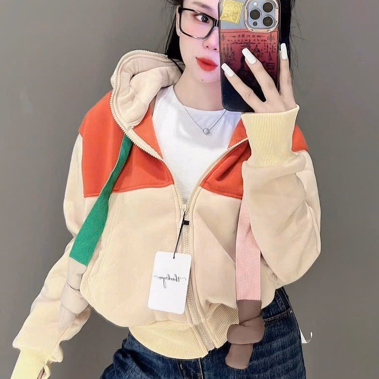 Áo Khoác Nỉ Phối Theo Màu Bản Lớn Có Nón To Siêu Đẹp To Rộng Chất Vải Dày Mềm Mịn Áo Đẹp Hàng Hot Trend-Htm Fashion - Ảnh 5