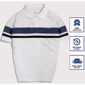 Áo Thun Nam Polo Phối Sọc Tay Ngắn Thun Cotton Co Giãn 4 Chiều - Lê Phương Boutique