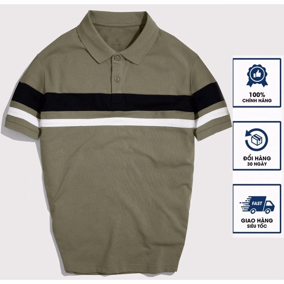 Áo Thun Nam Polo Phối Sọc Tay Ngắn Thun Cotton Co Giãn 4 Chiều - Lê Phương Boutique - Ảnh 3