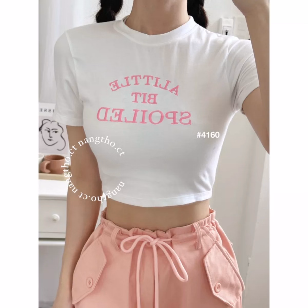 Áo Ba Lỗ Nữ Dáng Ngắn Chữ Spoiled Chất Thun Gân - Ảnh 2