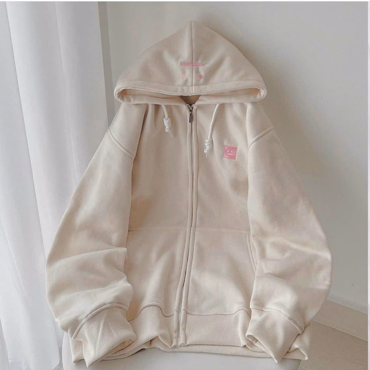 Áo Khoác Hoodie Nỉ Nam Nữ Dáng Khóa Kéo Cute Chất Vải Dày Dặn Với Dáng Form Rộng Có Mũ Cá Tính Áo Đẹp Hàng Hot Trend-Htm Fashion