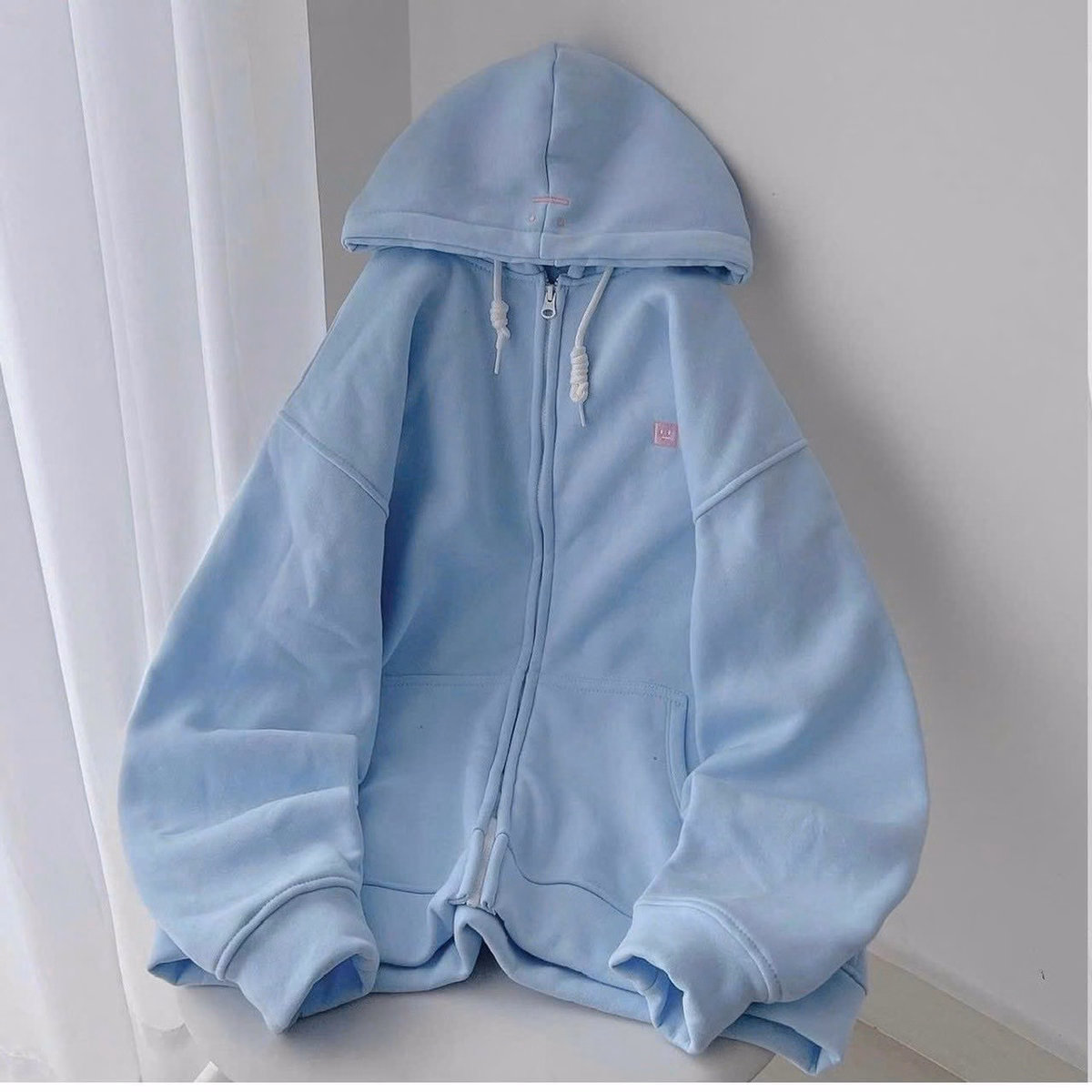 Áo Khoác Hoodie Nỉ Nam Nữ Dáng Khóa Kéo Cute Chất Vải Dày Dặn Với Dáng Form Rộng Có Mũ Cá Tính Áo Đẹp Hàng Hot Trend-Htm Fashion - Ảnh 2