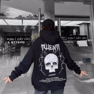 Áo Hoodie Nam Nữ Vải Nỉ Ngoại Dày Dặn In Hình Đầu Lâu Sau Lưng Tp34 - Golden Dream