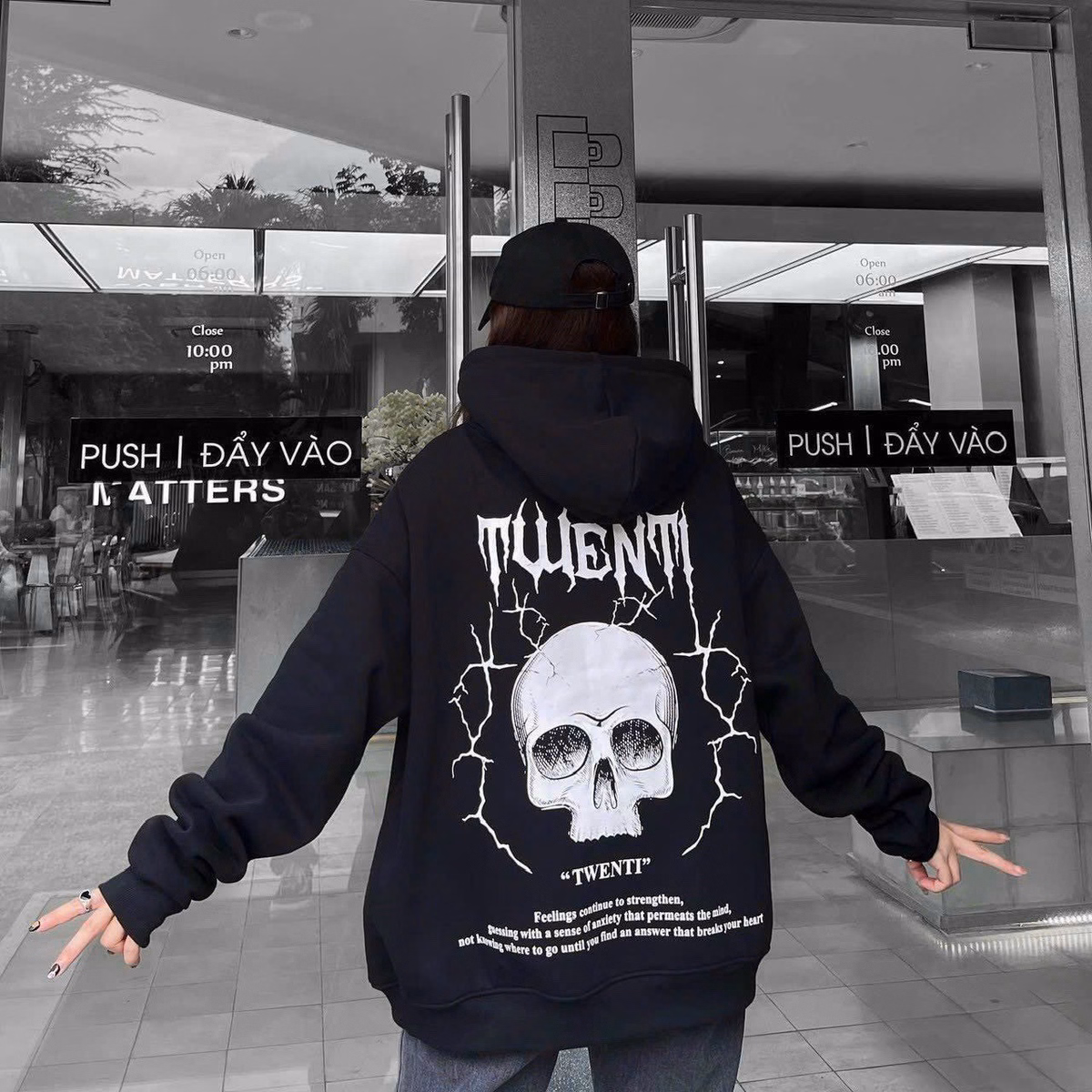 Áo Hoodie Nam Nữ Vải Nỉ Ngoại Dày Dặn In Hình Đầu Lâu Sau Lưng Tp34 - Golden Dream