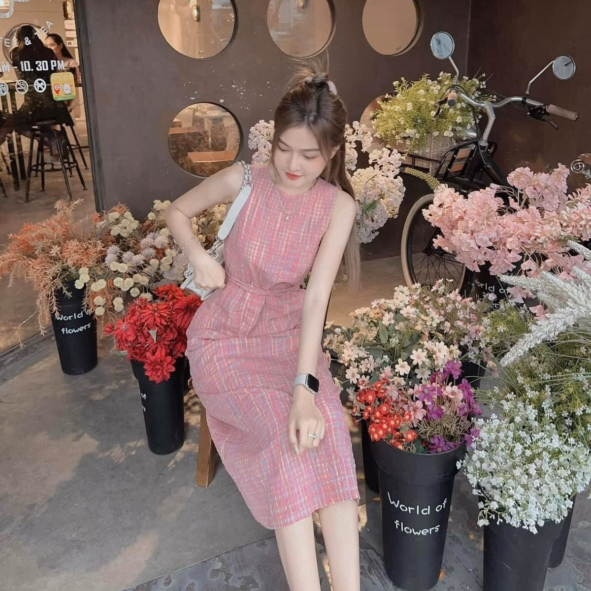 Đầm Váy Nữ Đũi Sọc Sát Nách Form Dài Bt789 - Nana House - Ảnh 4