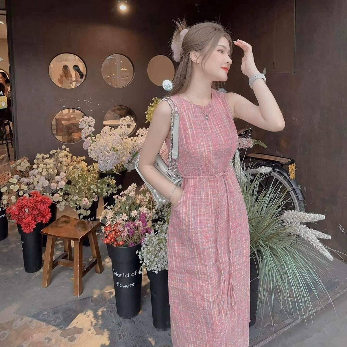 Đầm Váy Nữ Đũi Sọc Sát Nách Form Dài Bt789 - Nana House - Ảnh 6