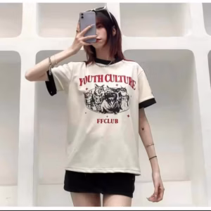 Áo Thun Nữ Ôm Body Youth Culture Phối Viền Gu569 - Nana House