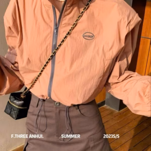 Áo Khoác Nữ Với Chất Dáng Form Kiểu Lửng Có Dây Rút Bao Đẹp Và Tiện Lợi Có In Chữ Masof Sắc Nét Phong Cách Hàn Quốc Áo Đẹp Hàng Hot Trend-Htm Fashion