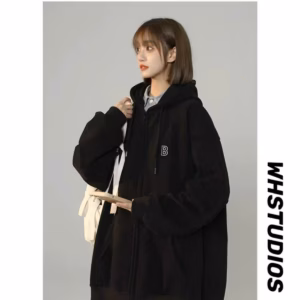 Áo Khoác Cardigan Nữ Với Chất Áo Form Rộng Và Dày Dặn Có In Chữ B Bao Sắc Nét Có Mũ Trùm Đầu Áo Đẹp Hàng Hot Trend-Htm Fashion