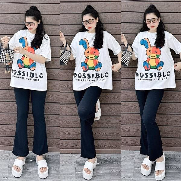 Set Bộ Đồ Nữ Thun In Possiblc Phối Màu St795 - Nana House - Ảnh 3