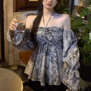 Áo Nữ Bẹt Vai Tay Đính - Ausa House