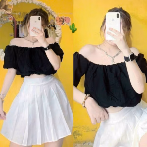 Áo Nữ Bẹt Vai Phồng 2 Lớp - Ausa House