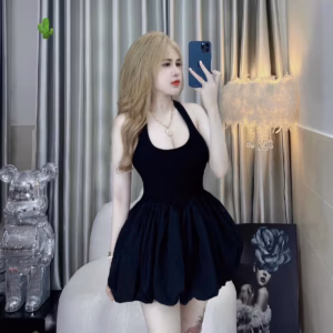 Đầm Nữ Ba Lỗ Phối Chân Váy Bí Phồng - Ausa House