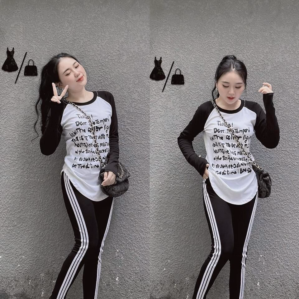 Set Bộ Đồ Nữ Thun Tăm Lạnh Áo Tay Dài Phối Màu Sa891 - Sam Store - Ảnh 7