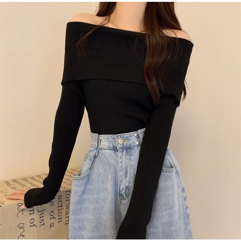 Áo Len Bẹt Vai Dài Tay Chất Len Mềm Mịn Phong Cách Tiểu Thư Slcxa75 - Chipxinhxk - Ảnh 5