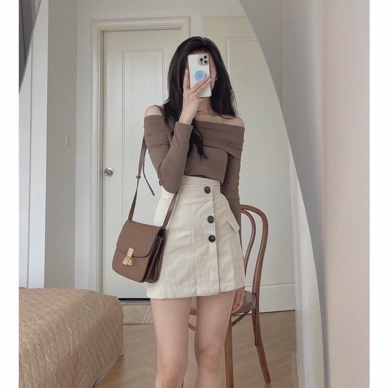 Áo Len Bẹt Vai Dài Tay Chất Len Mềm Mịn Phong Cách Tiểu Thư Slcxa75 - Chipxinhxk - Ảnh 4