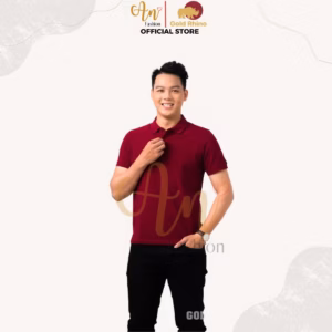 Polo Nam Màu Đô Jp 100% Cotton Cao Cấp Kháng Khuẩn Thoáng Mát - Gold Rhino