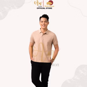 Polo Nam Màu Beige 100% Cotton Cao Cấp Kháng Khuẩn Thoáng Mát - Gold Rhino