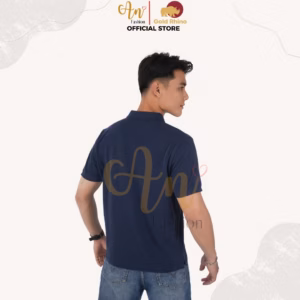 Polo Nam Màu Xanh Đen 100% Cotton Cao Cấp Kháng Khuẩn Thoáng Mát - Gold Rhino