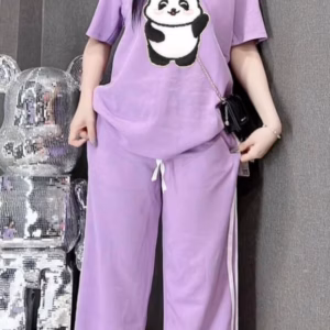 Set Bộ Đồ Nữ Thun Tăm Lạnh Thêu Gấu Trúc Bt889 - Nana House