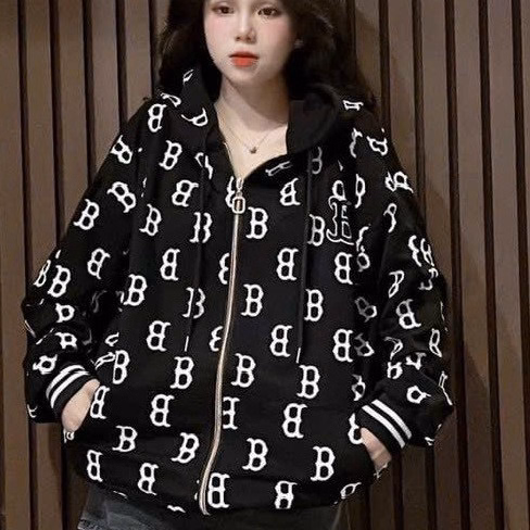 Áo Khoác Nỉ Nam Nữ Có Dây Kéo Siêu Vip Áo Phối In Nhiều Chữ B Rất Nổi Bật Và Đẹp Chất Liệu Vải Nỉ Dày Dặn Áo Đẹp Hàng Hot Trend-Htm Fashion