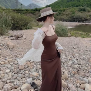 Set Đầm Váy Nữ Maxi 2 Dây Mix Áo Khoác Voan Tơ Sa881 - Sam Store