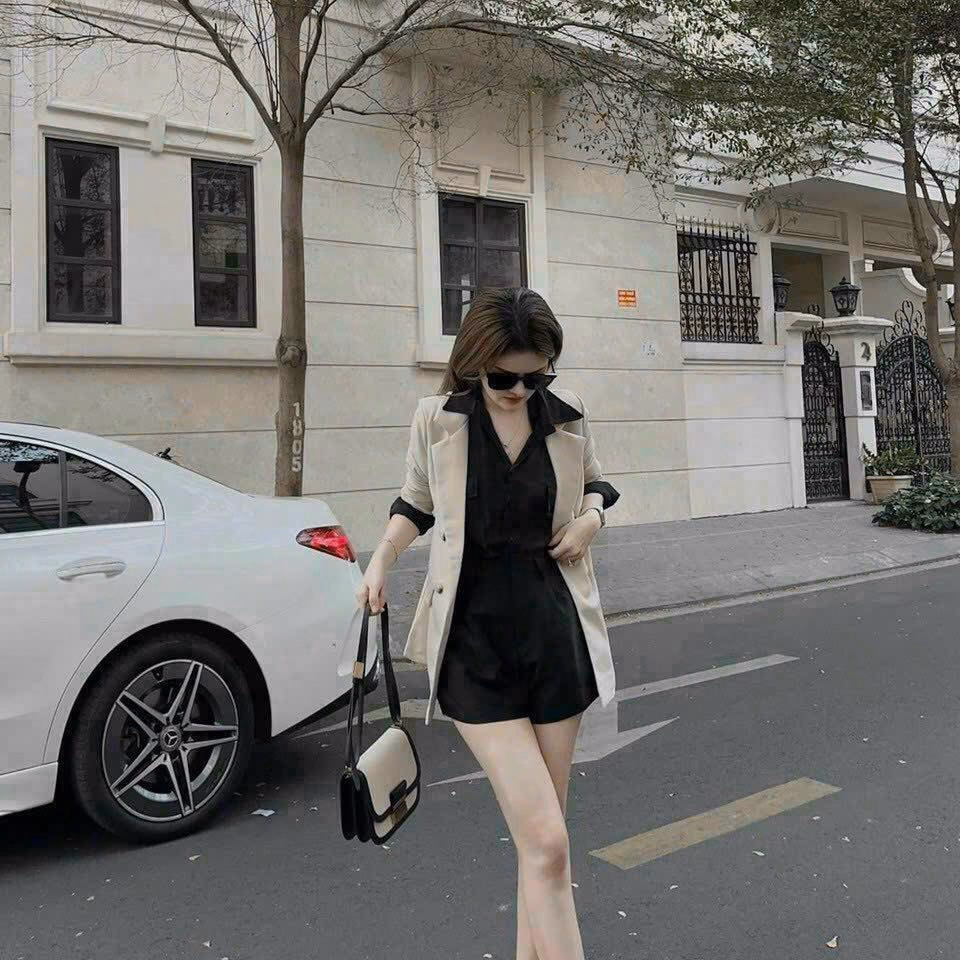 Set Bộ Đồ Nữ 3 Món Vest Cotton Lạnh Mix Áo Sơ Mi Lụa Sa964 - Sam Store - Ảnh 3