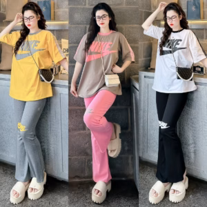 Set Bộ Đồ Nữ Nike Mix Quần Ống Loe Khác Màu Sa852 - Sam Store