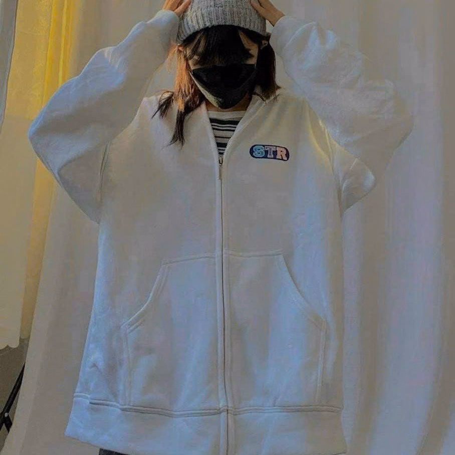 Áo Khoác Hoodie Nỉ Nam Nữ Chất Liệu Vải Nỉ Ngoại Có Dây Kéo Form Rộng Có In Chữ Str Siêu Sắc Nét Áo Đẹp Hàng Hot Trend-Htm Fashion - Ảnh 4