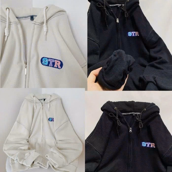 Áo Khoác Hoodie Nỉ Nam Nữ Chất Liệu Vải Nỉ Ngoại Có Dây Kéo Form Rộng Có In Chữ Str Siêu Sắc Nét Áo Đẹp Hàng Hot Trend-Htm Fashion - Ảnh 6