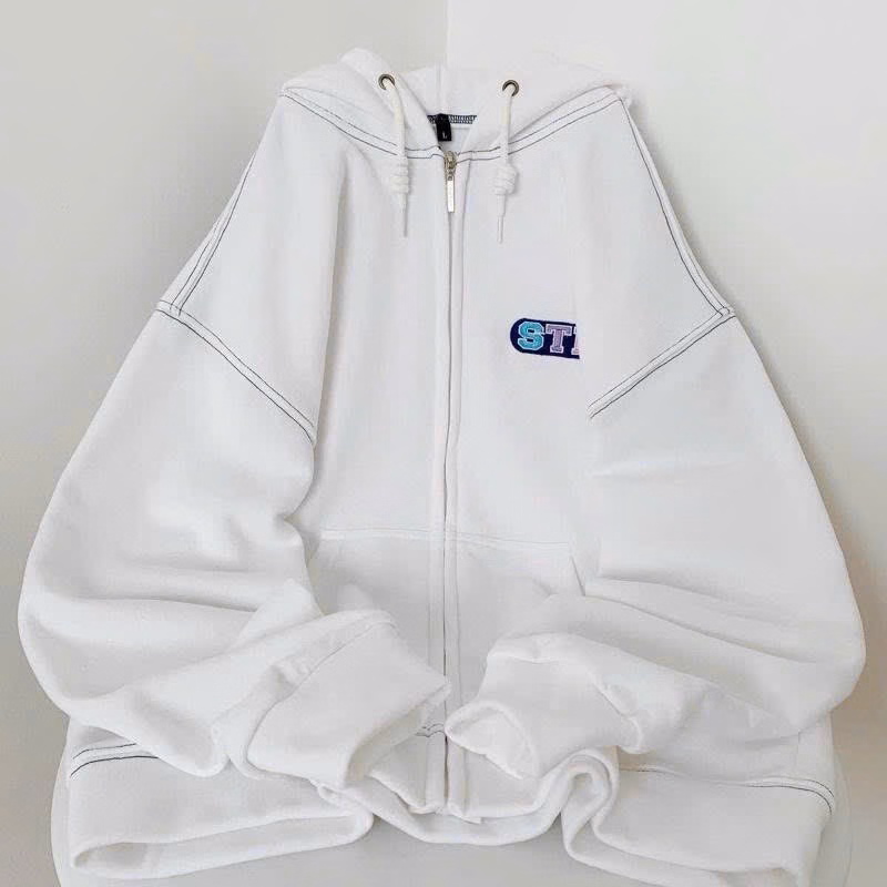 Áo Khoác Hoodie Nỉ Nam Nữ Chất Liệu Vải Nỉ Ngoại Có Dây Kéo Form Rộng Có In Chữ Str Siêu Sắc Nét Áo Đẹp Hàng Hot Trend-Htm Fashion