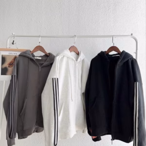 Áo Khoác Hoodie Nỉ Nam Nữ Với Chất Dáng Form Rộng Có Dây Kéo Sọc Tay Unisex Nỉ Ngoại Chất Vải Dày Dặn Áo Đẹp Hàng Hot Trend-Htm Fashion