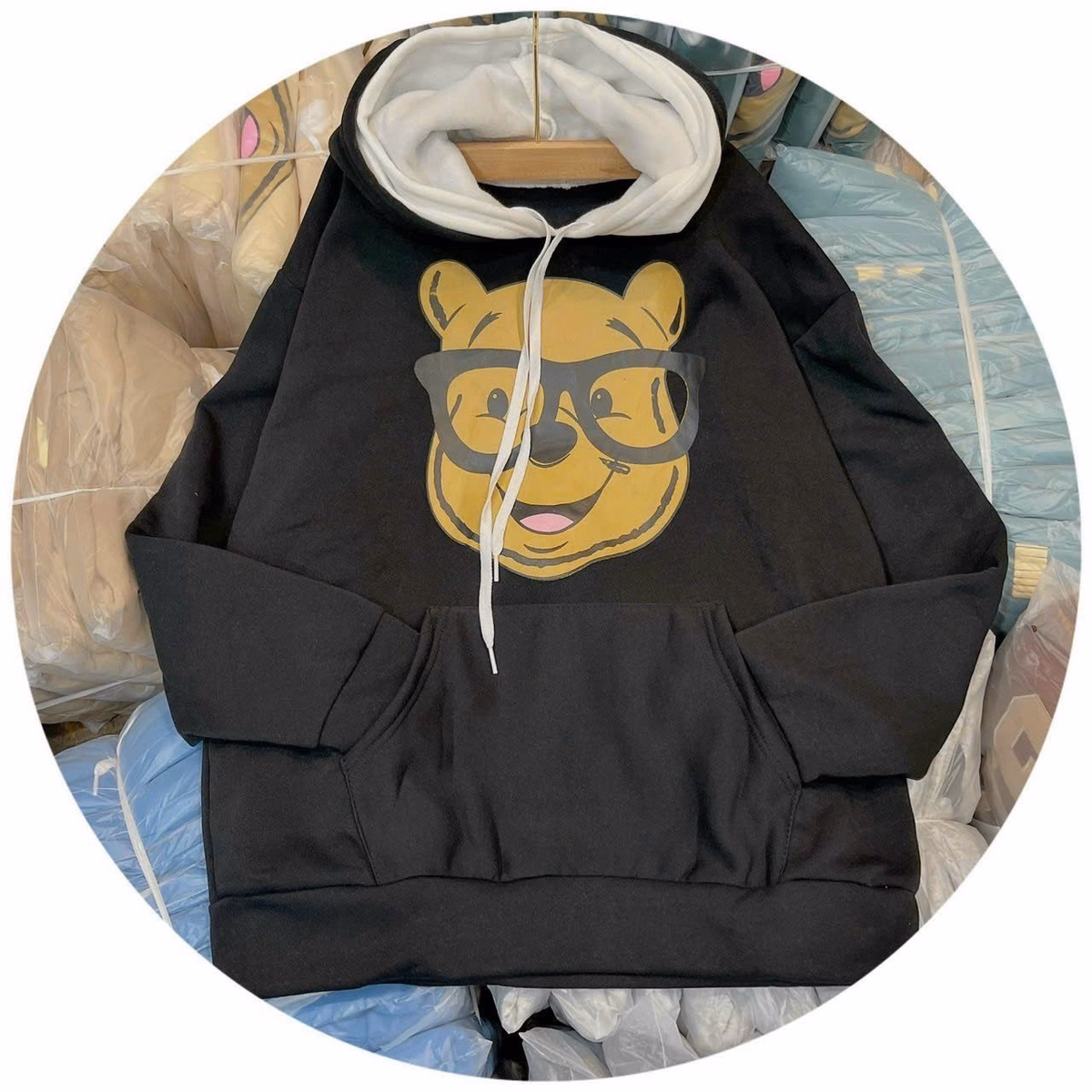 Áo Hoodie Nỉ Nam Nữ Với Chất Liệu Vải Nỉ Ngoại Dày Dặn Form Rộng Áo Có In Hoạt Hình Gấu Đeo Kính Bao Đáng Yêu Mẫu Áo Đẹp Hàng Hot Trend-Htm Fashion - Ảnh 10