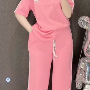 Set Bộ Đồ Nữ Adidas Thun Tăm Lạnh Quần Suông Dài Bt882 - Nana House