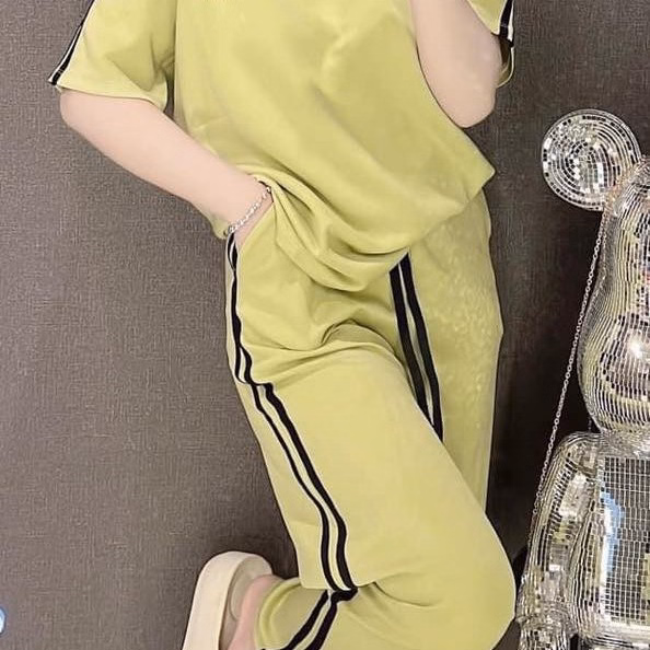 Set Bộ Đồ Nữ Adidas Thun Tăm Lạnh Quần Suông Dài Bt882 - Nana House - Ảnh 2