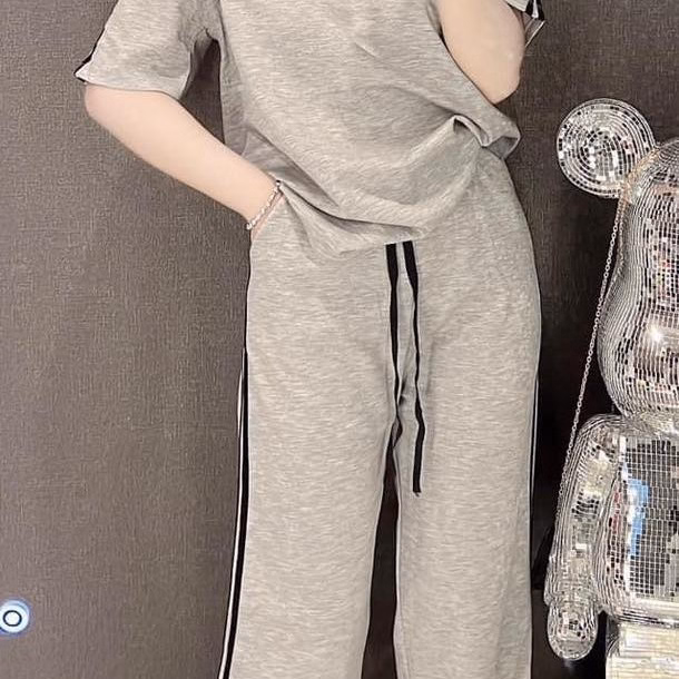 Set Bộ Đồ Nữ Adidas Thun Tăm Lạnh Quần Suông Dài Bt882 - Nana House - Ảnh 3